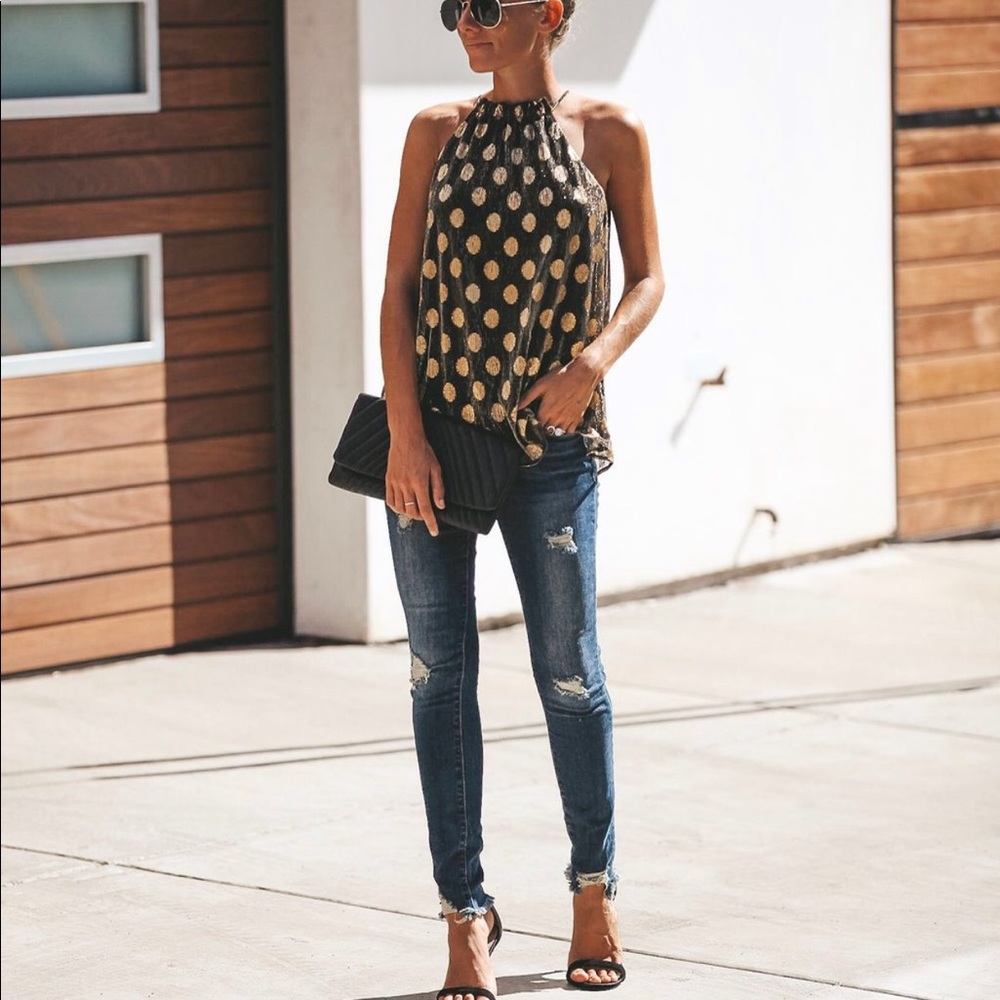 New Vici Golden Rule Shimmer Halter top